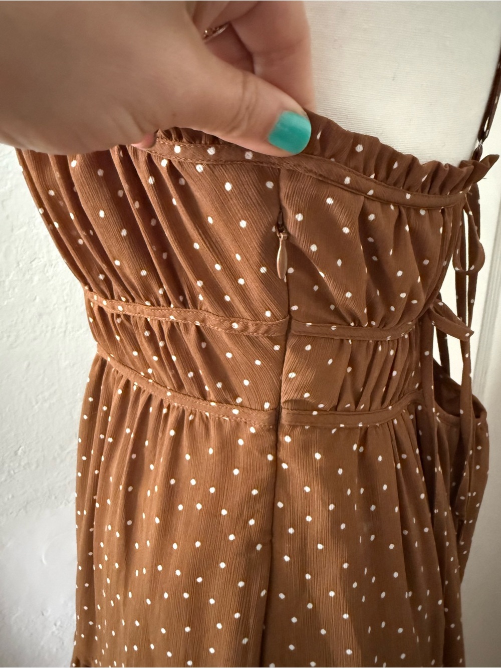Madewell Brown Polka Dot Tiered Maxi Dress - Picture 2 of 7